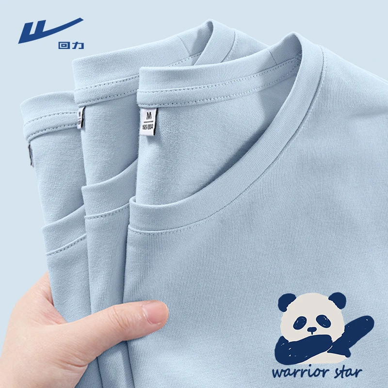 回力夏季宽松款薄荷曼波穿搭显瘦纯棉短袖T恤休闲薄款印花圆领女