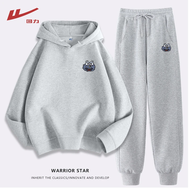 回力运动休闲套装女2024年新款爆款宽松oversize风卫衣卫裤一整套