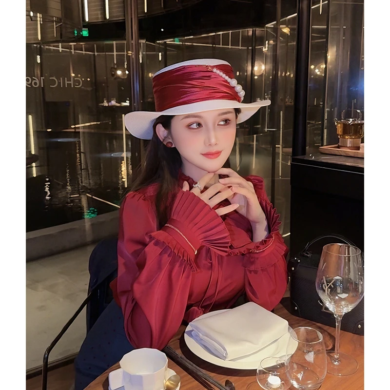 【朗姆红茶】2024 设计师原创安可拉红质感衬衣 时尚气质长袖衬衫