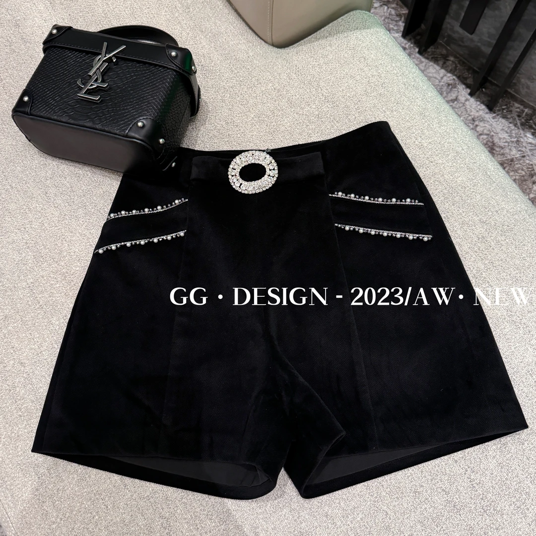 【郭郭定制】2023秋冬款质感百搭高定款高腰短裤显瘦厚款