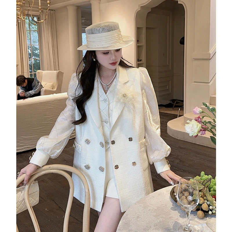 【白茶清欢】2025原创设计师气质时尚百搭西装外套套装