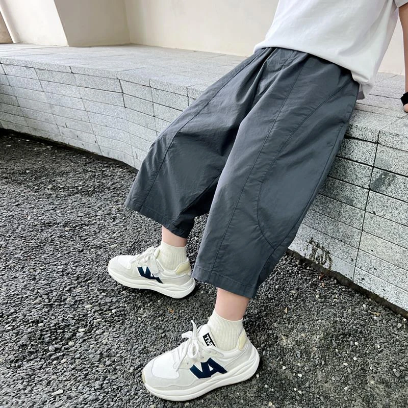 男童裤子夏季休闲短裤儿童夏装中大童夏季宽松七分裤潮流潮牌薄款