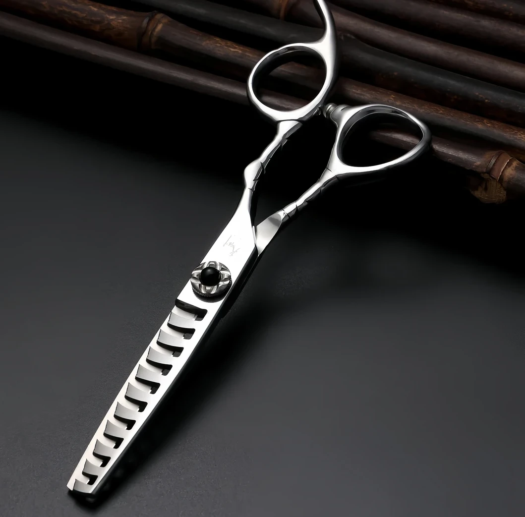 黑宝石鱼骨牙剪（50-60去发量 ）理发师造型师专用正品剪刀