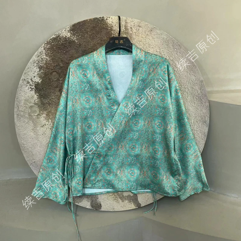 原创设计24-1005【访琴】时尚碎花百搭宽松衬衫