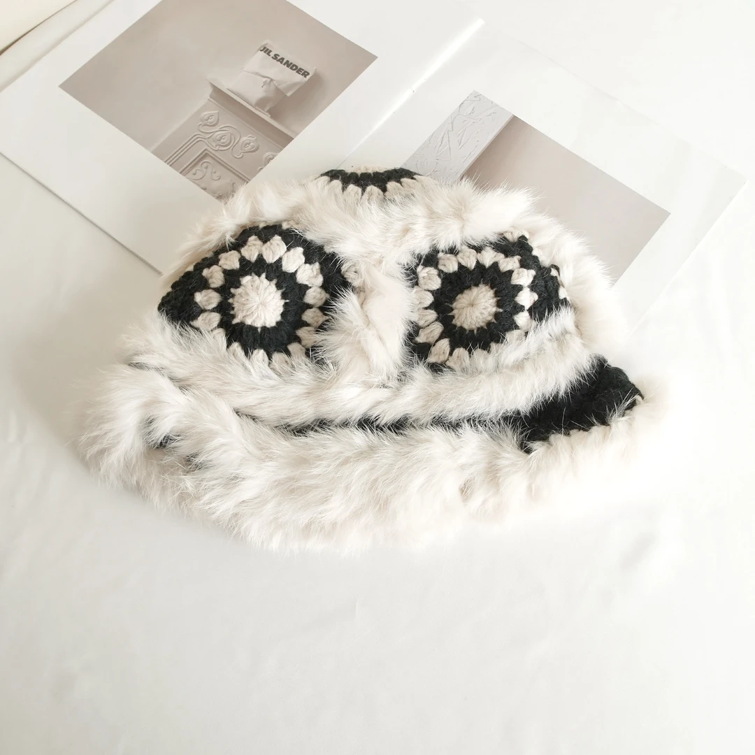 原创设计24-1967百搭编织高级感兔毛帽子