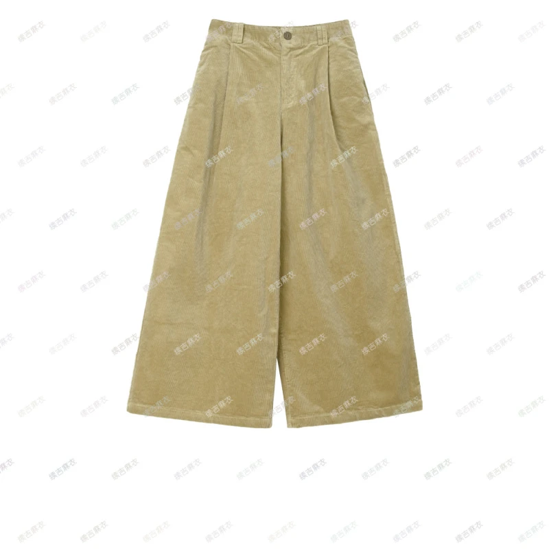 原创设计24-1944棉100加厚休闲百搭复古宽松纯色阔腿裤