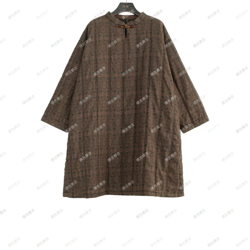 原创设计24-1791亚麻100中国风秋冬复古重磅棉衣