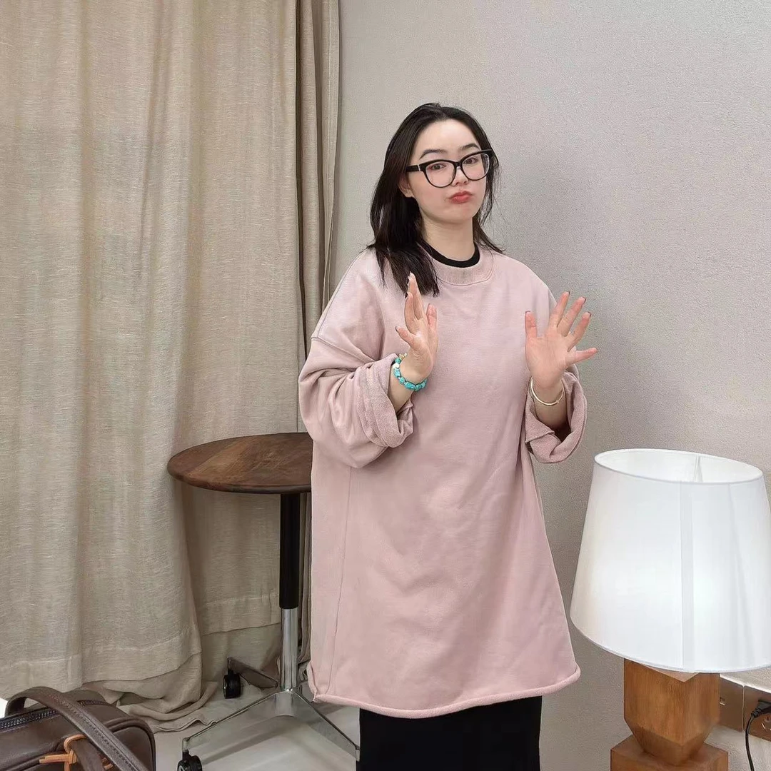 原创设计24-1541【一曲相思】100棉长袖时尚休闲百搭宽松圆领卫衣