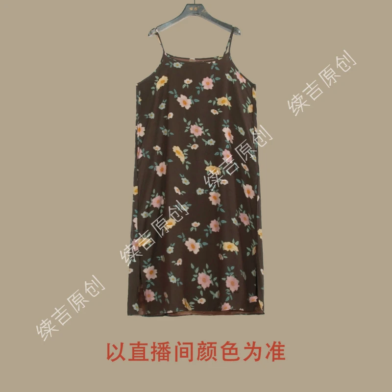 原创设计24-1011【从容】碎花夏季薄款显瘦复古宽松连衣裙