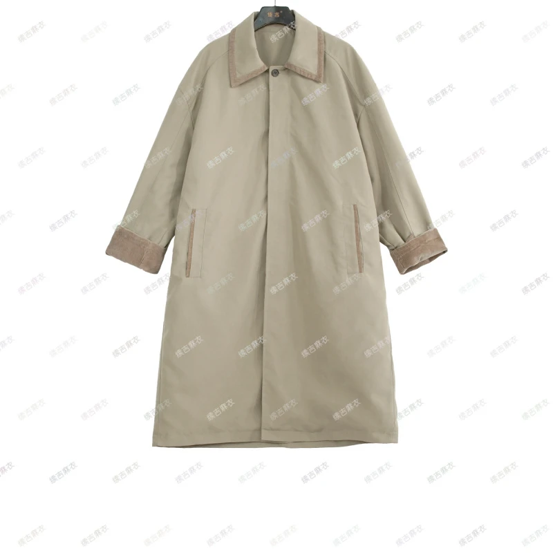 原创设计24-1685【千秋几世】100棉休闲百搭翻领宽松中长款秋冬棉衣