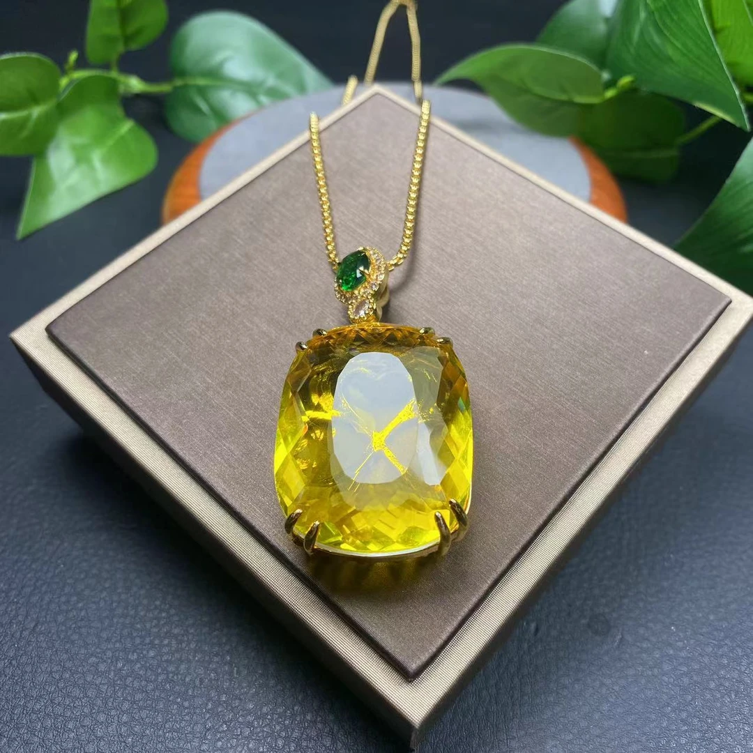 【百年珠宝】B100高奢珍品首饰培育碧玺吊坠配链子配礼盒-DW