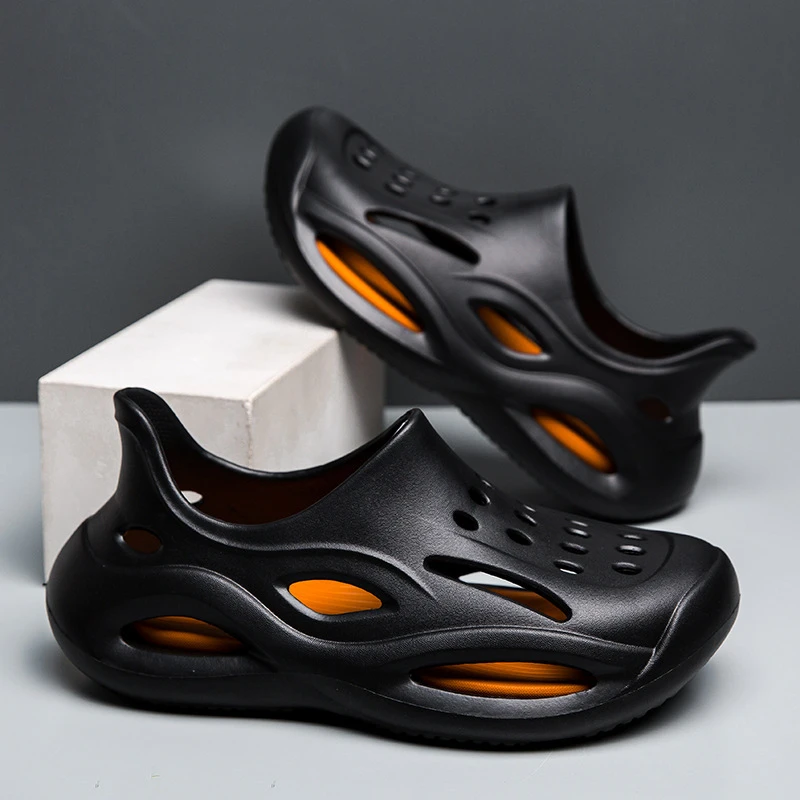洞洞鞋男2025新款爆款夏季厚底沙滩凉鞋男士运动外穿耐磨沙滩拖鞋