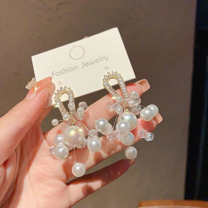 铜合金仿珍珠耳饰 轻奢时尚百搭贝珠耳环小众简约ins个性耳饰