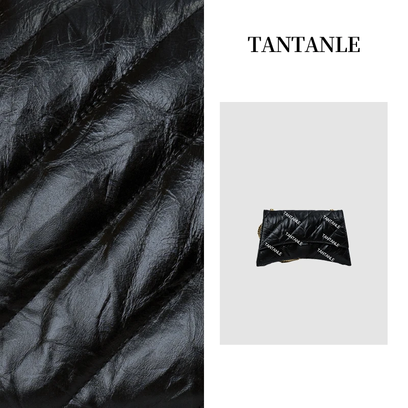 高定时尚单肩斜跨手提女包小黑色