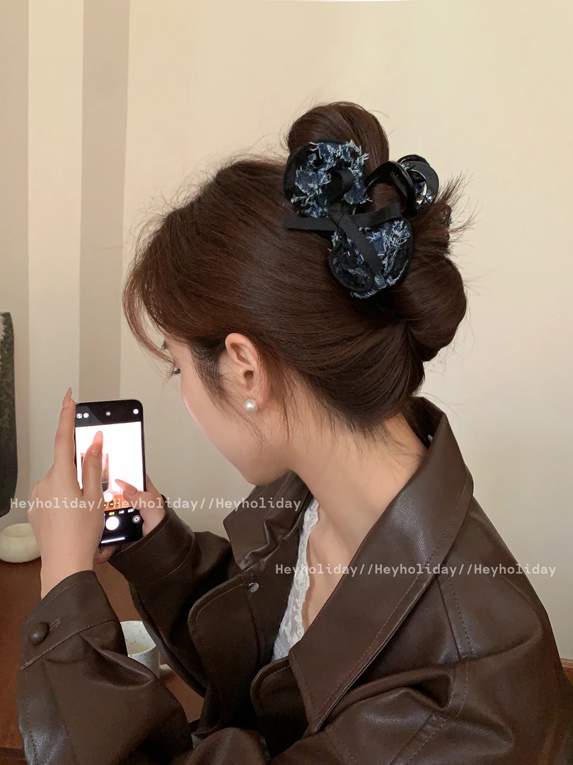 春夏新款抓夹气质手工百搭简约优雅