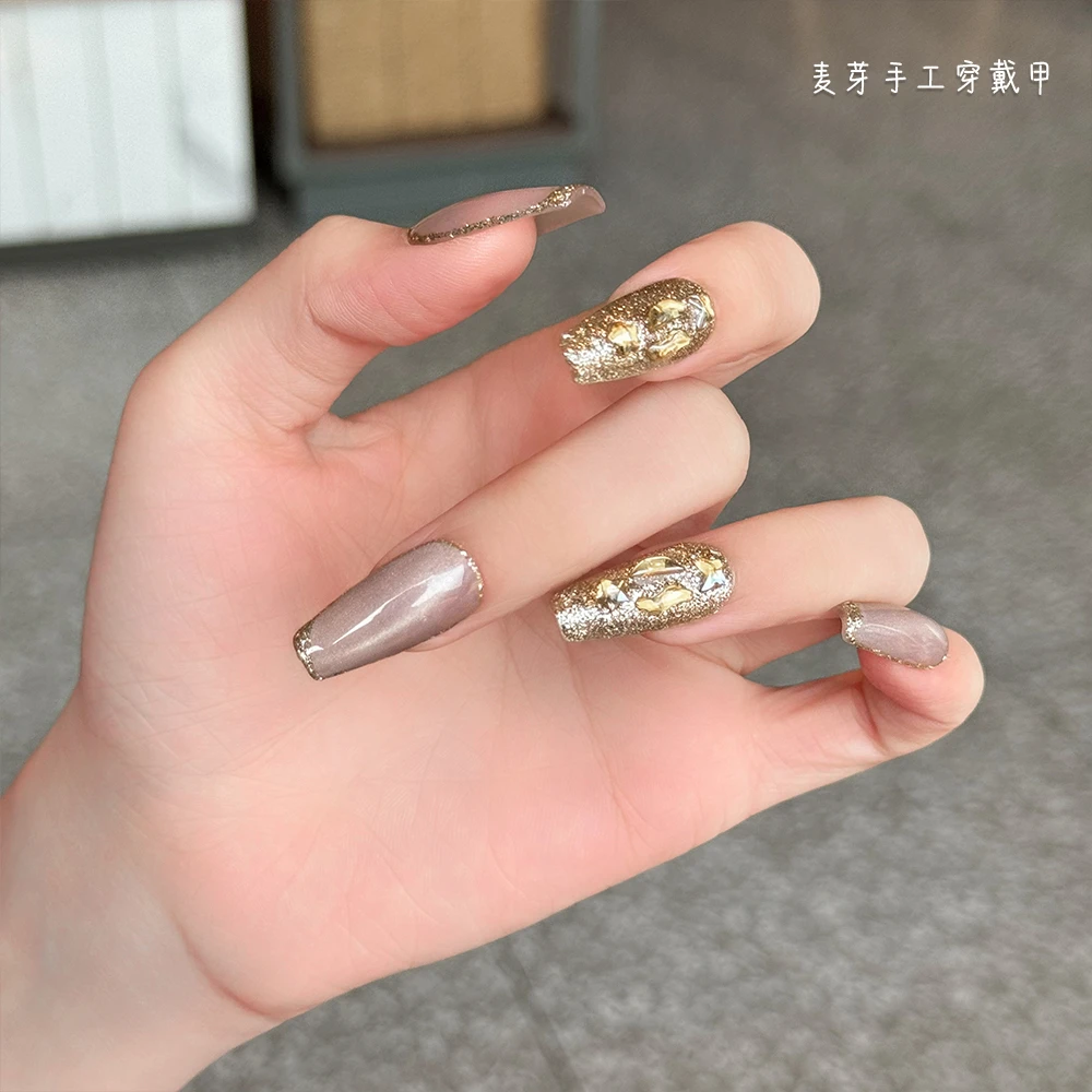 【珠光】爆闪碎钻高级感纯手工穿戴甲
