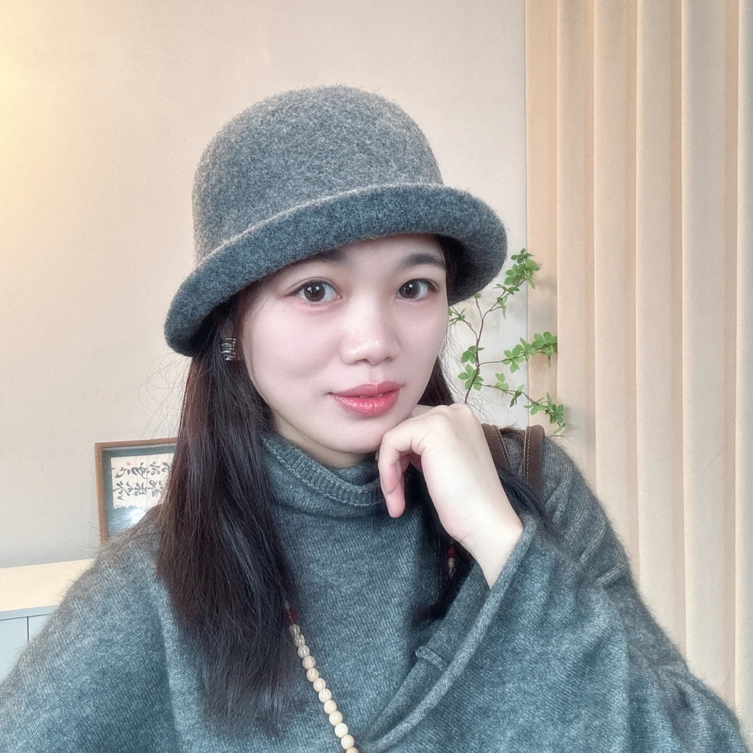 名媛风气质羊毛混纺渔夫帽子女秋冬洋气优雅甜美显脸小蝴蝶结盆帽