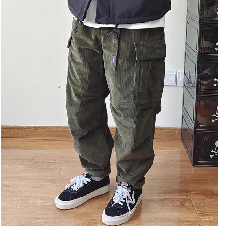 紫标5156重磅秋冬日系加厚实8坑灯芯绒 宽松锥形裤子男 复古工装