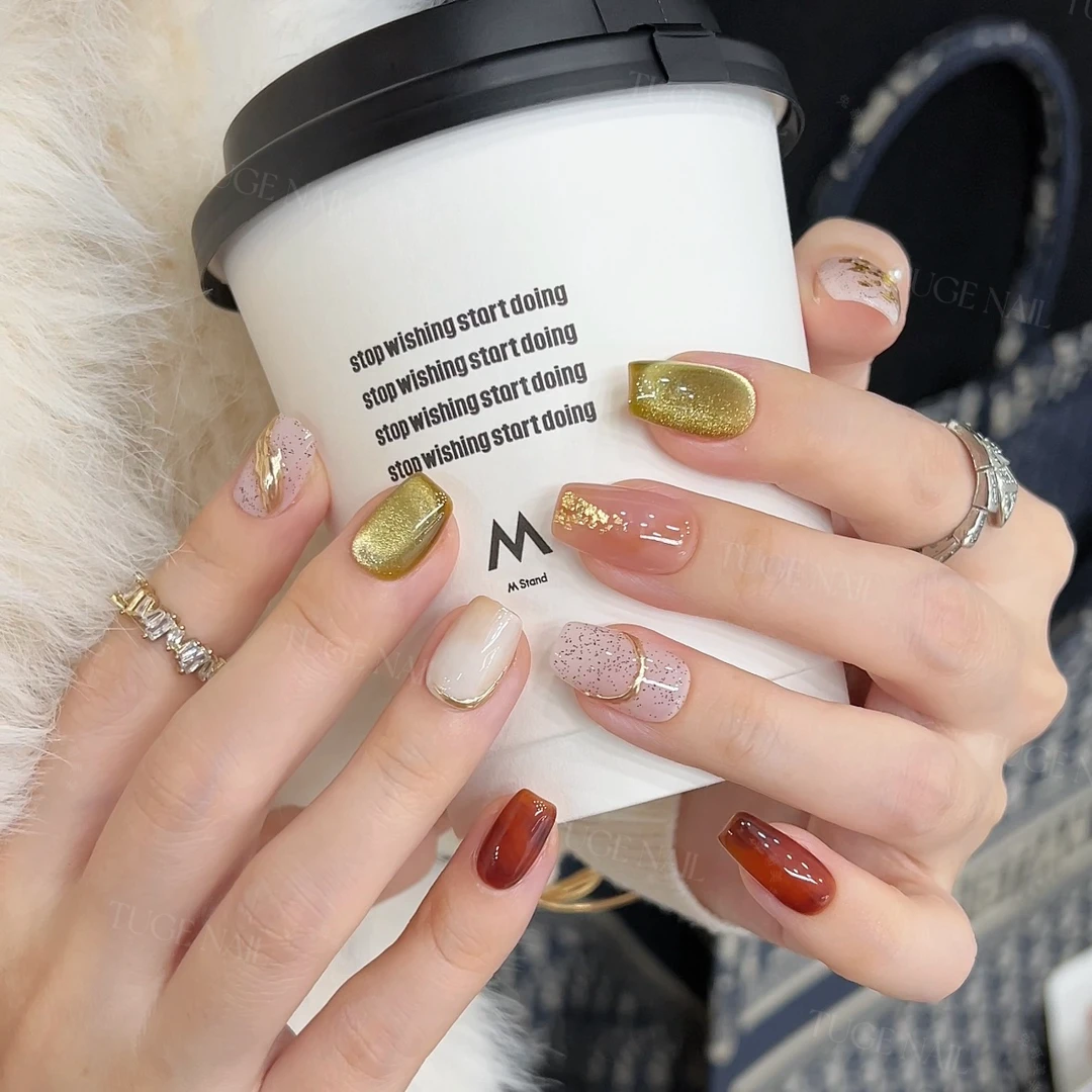 TugeNail “牛油果奶昔”秋冬显白美甲高级牛油果穿戴甲诗诗专属