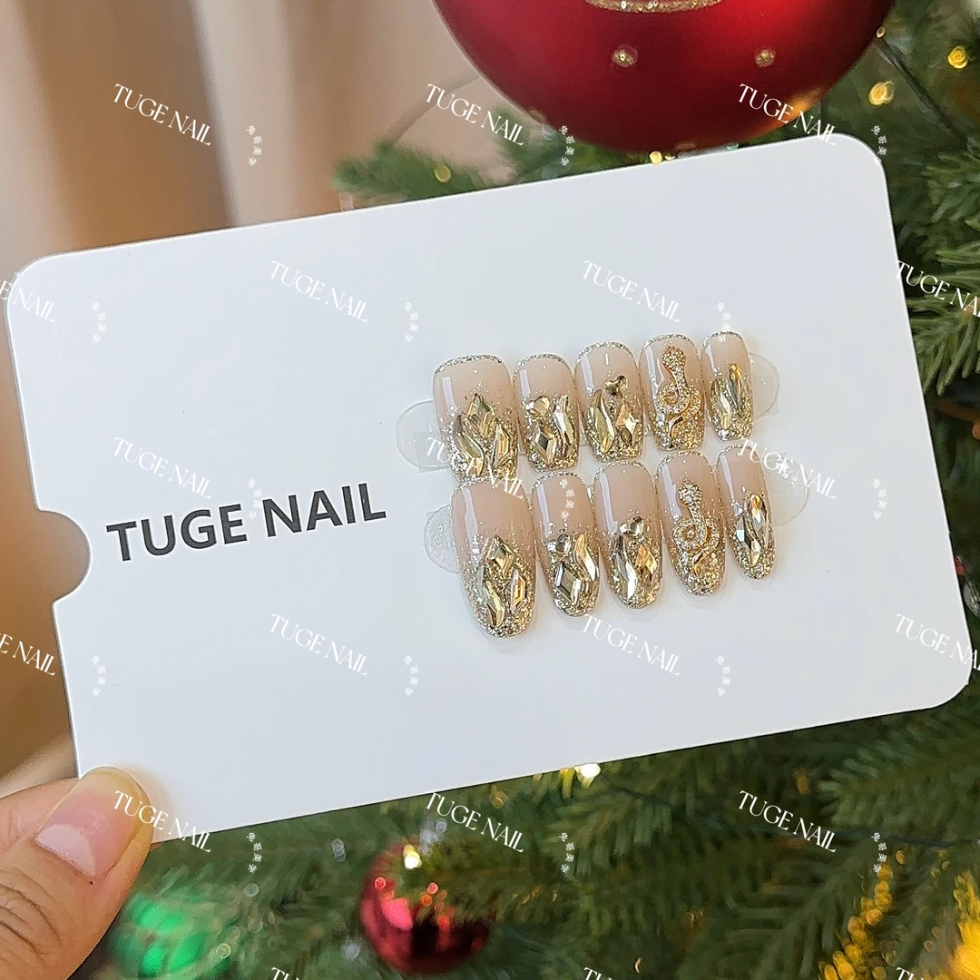 TugeNail “蛇来运转” 秋冬氛围感蛇年美甲爆闪设计师款穿戴甲TGY1