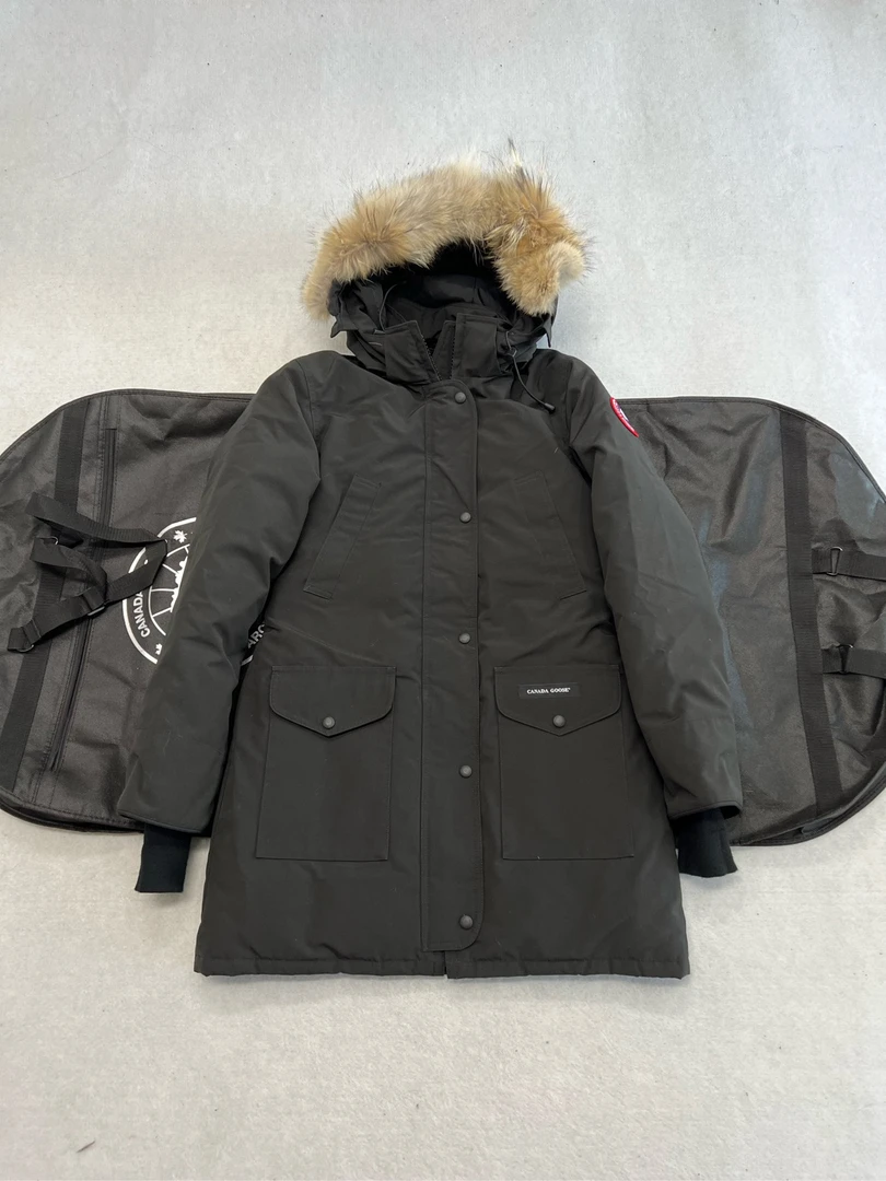 99新  加拿大鹅 黑色连帽羽绒服m码