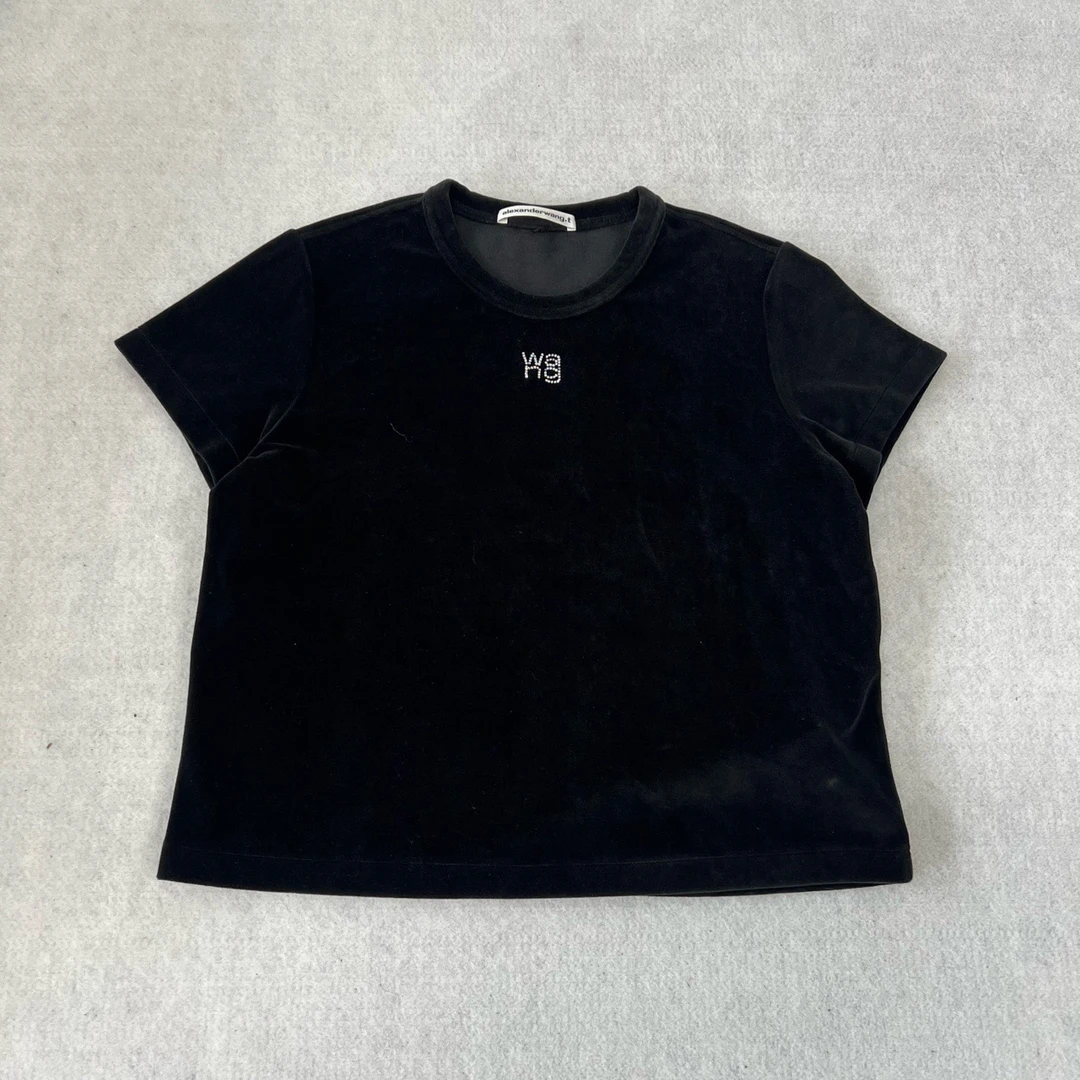 99新  大王 水钻 灯芯绒短袖