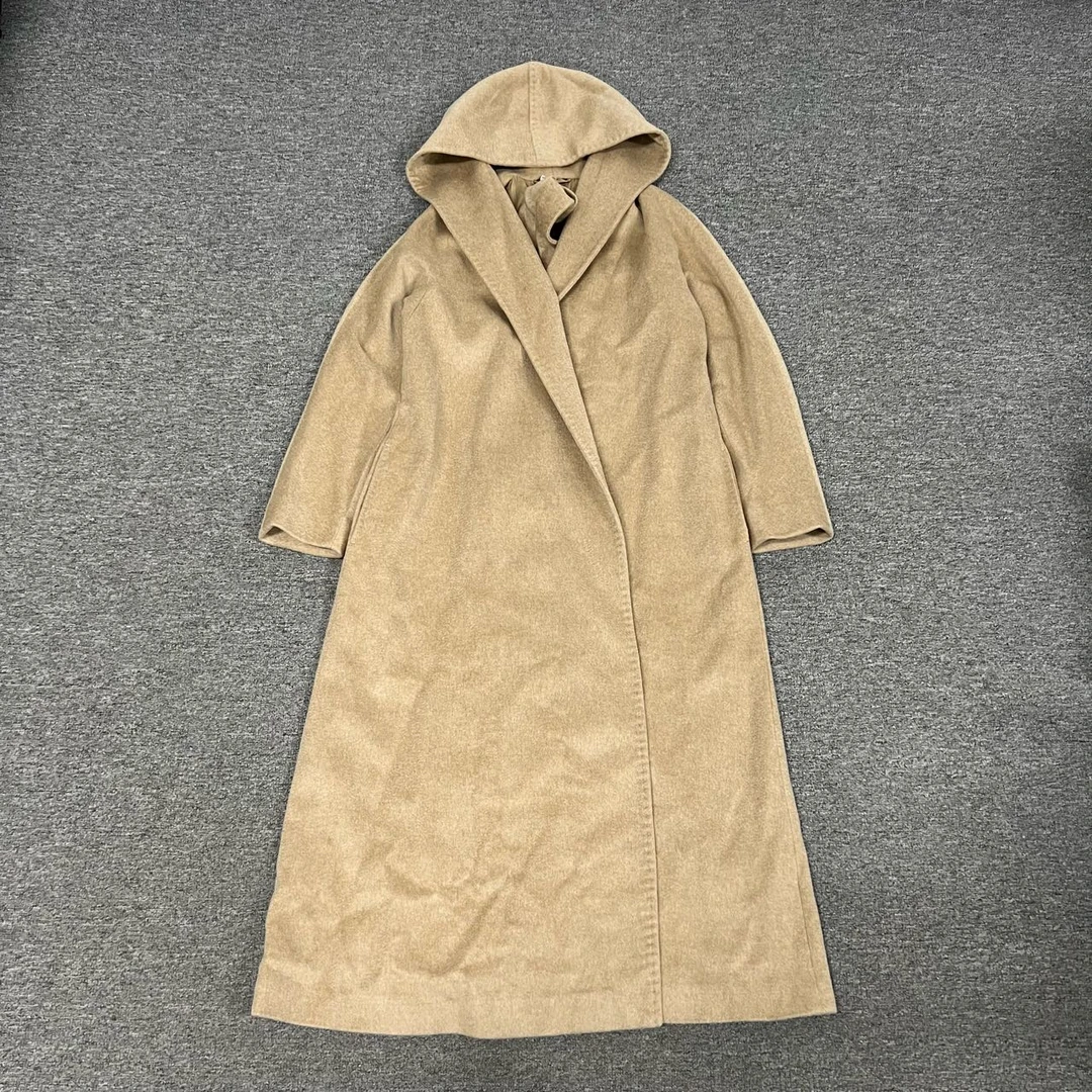 99新 MaxMara maxmara 连帽山羊绒大衣