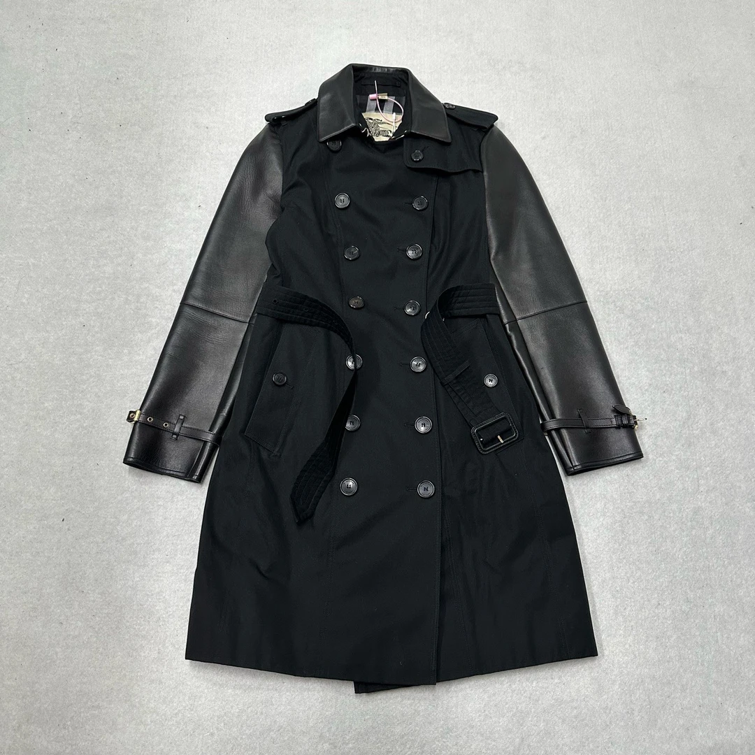 99新 BURBERRY/博柏利 Burberry 拼接皮衣 uk10
