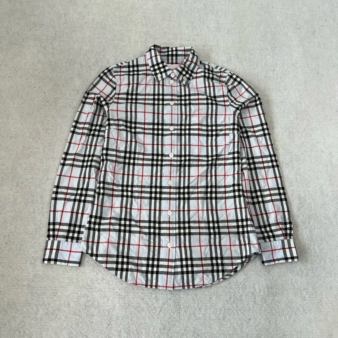 99新 BURBERRY/博柏利 Burberry 白色 格纹衬衫uk6