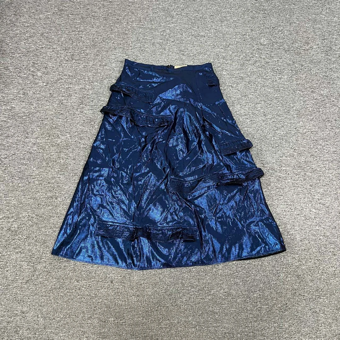 未使用 BURBERRY/博柏利 Burberry uk6金属色半身裙