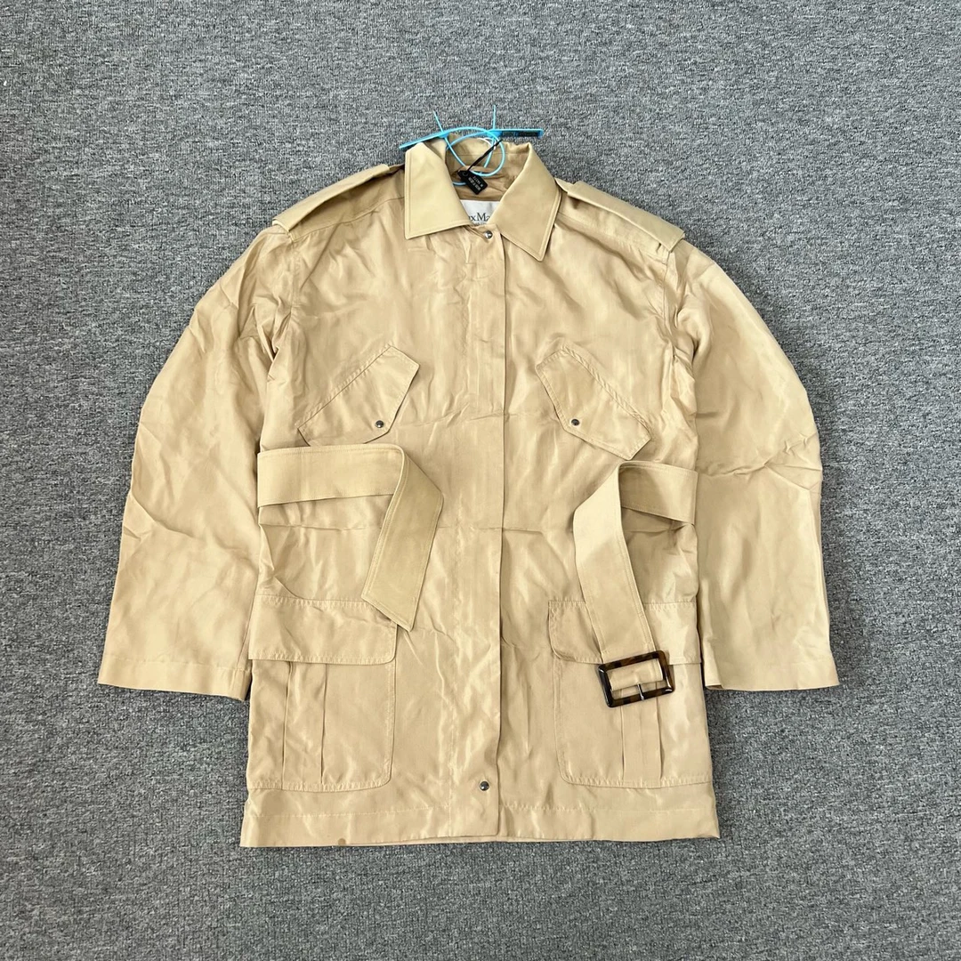 99新 AMIPARIS maxmara 桑蚕丝风衣 42码