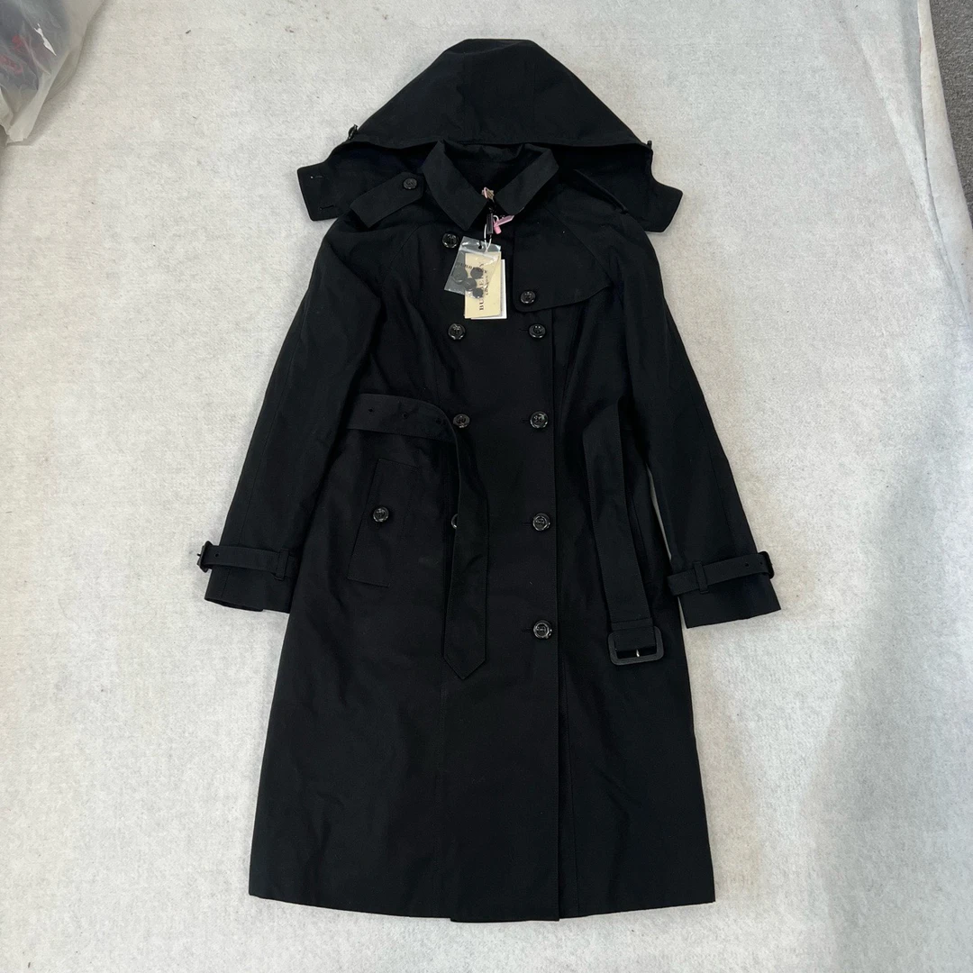 全新未使用 BURBERRY/博柏利 Burberry 黑色 夹棉 风衣 uk8