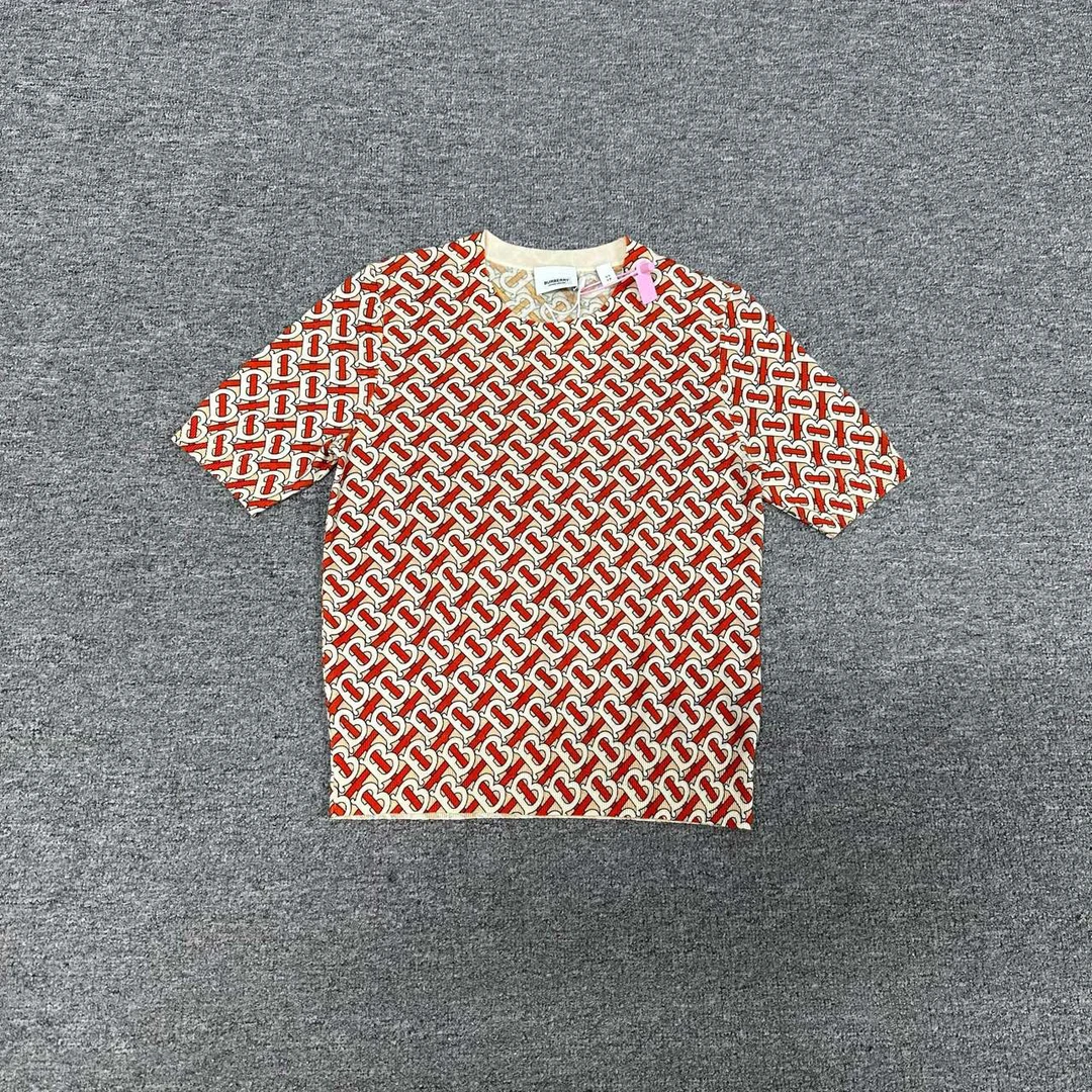 99新 BURBERRY/博柏利 Burberry 满印针织 短袖