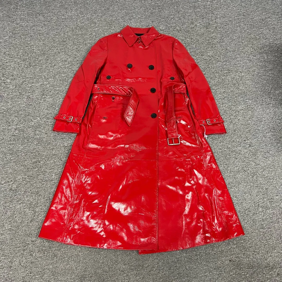 99新 DIOR/迪奥 Dior 红色小羊皮风衣