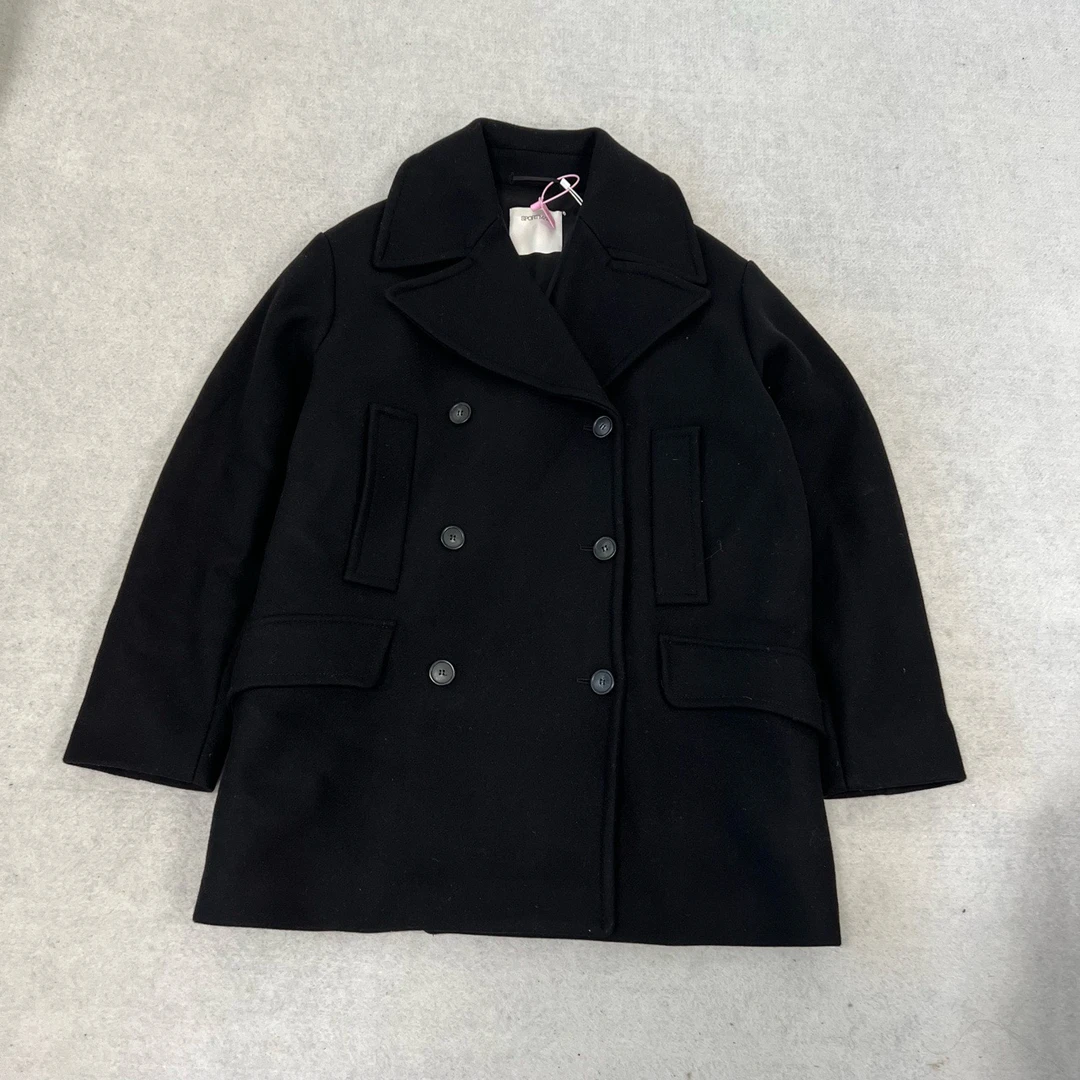 99新 MaxMara maxmara 复线黑色大衣42码