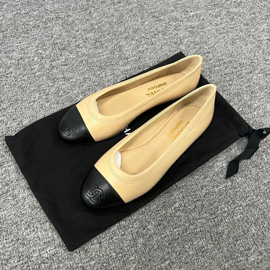 99新 Chanel/香奈儿 chanel裸色 平底鞋 35