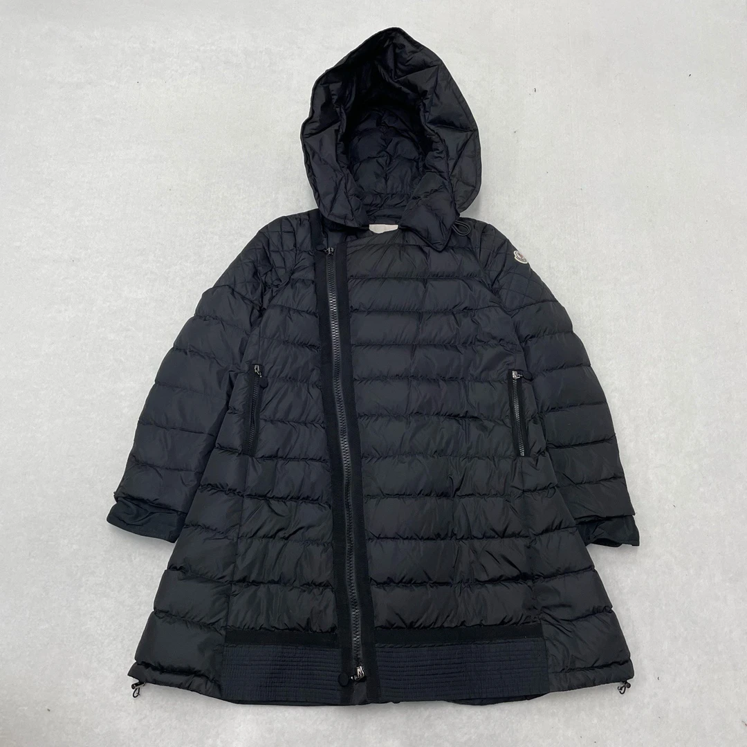 99新  蒙口 斜拉链长款羽绒服2码6323163