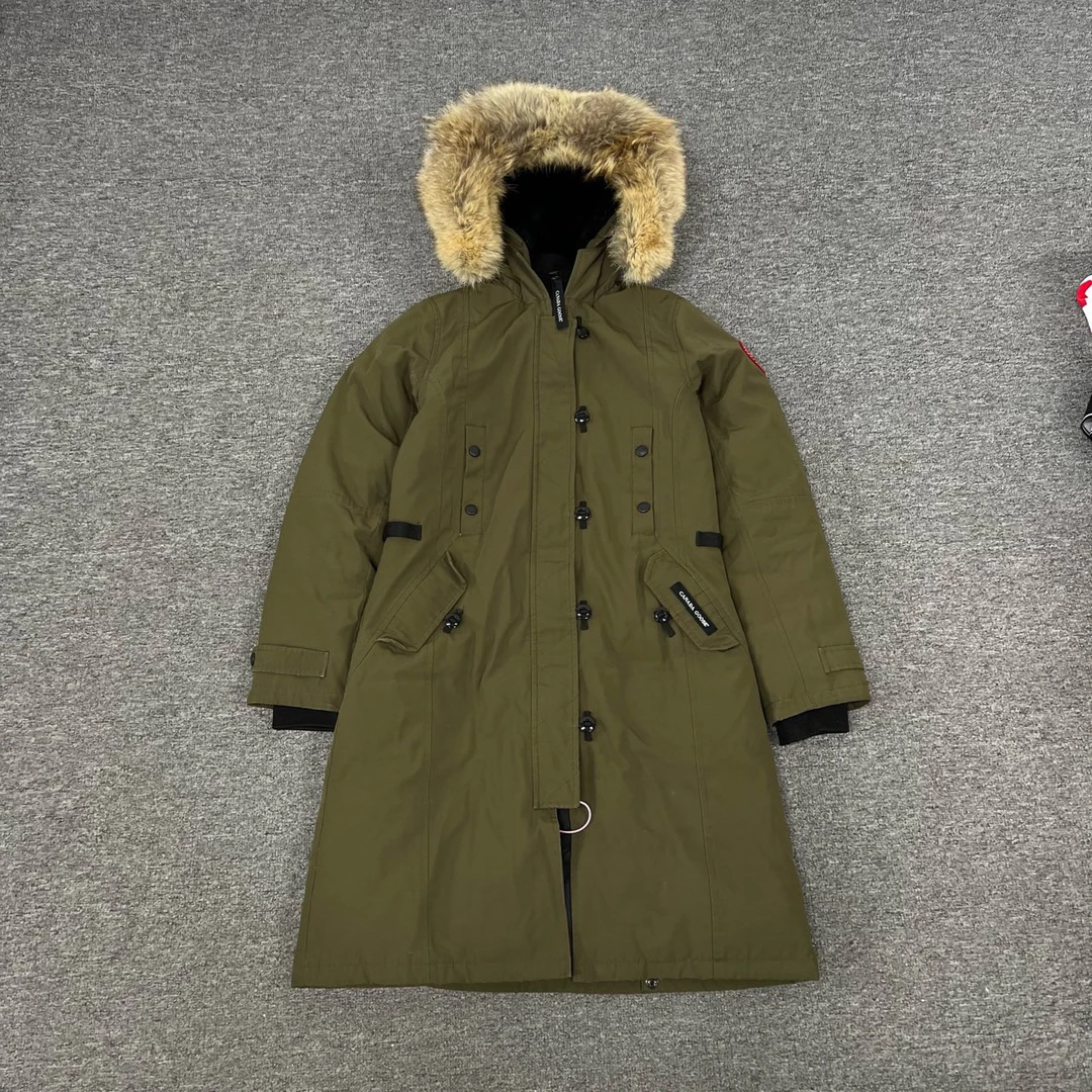 99新 加拿大鹅 加拿大鹅 绿色羽绒服xs