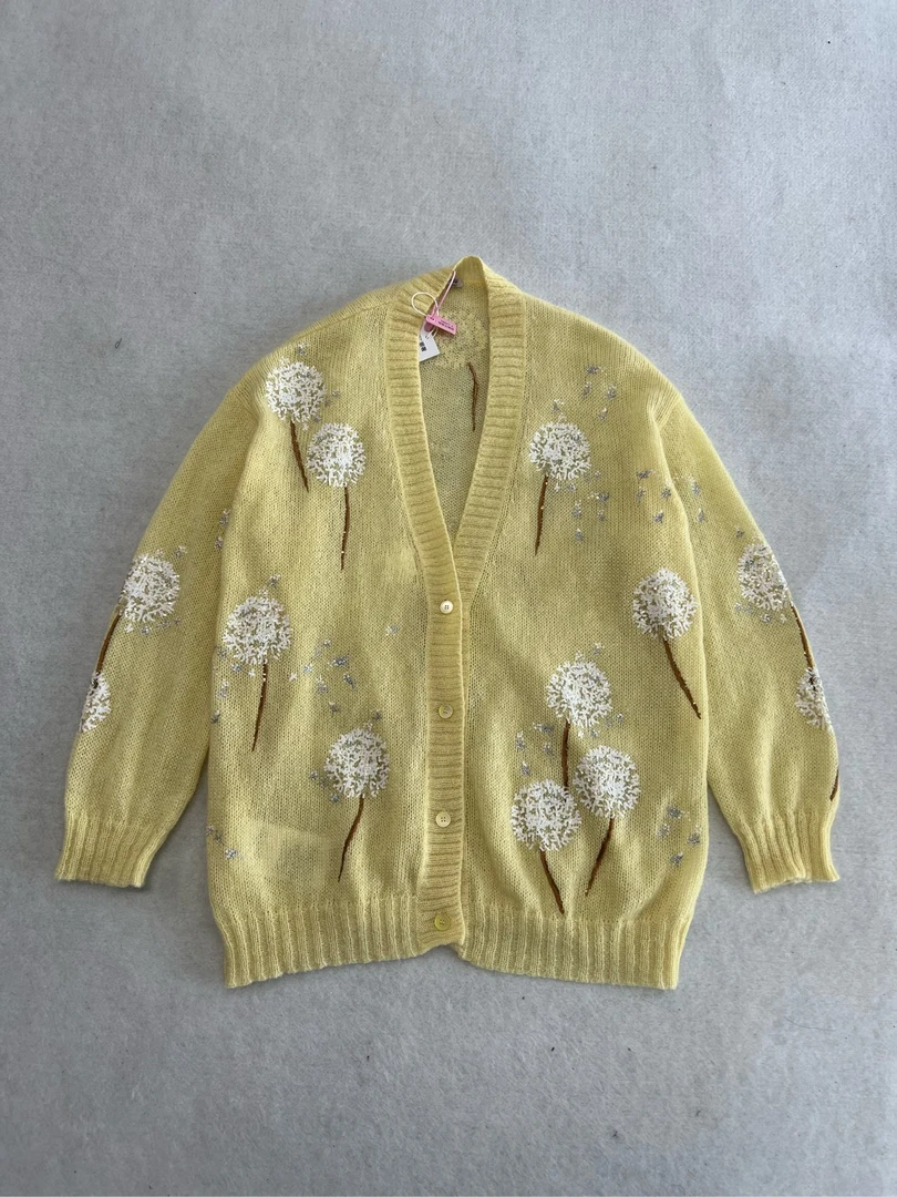 99新 MIU MIU/缪缪 miumiu 亮片马海毛针织开衫6572534