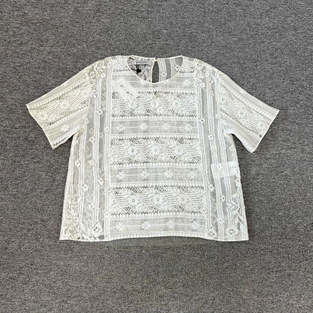 99新 Valentino/华伦天奴 华伦天奴 蕾丝 花边 白色 上衣