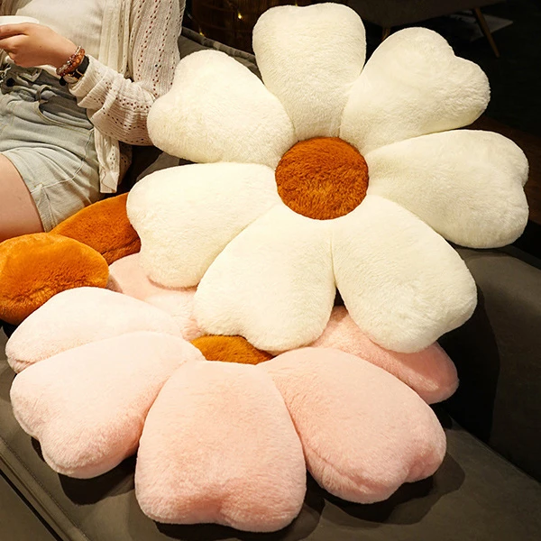 太阳花抱枕50cm可爱ins风网红家居仿兔毛太阳花沙发椅子加厚靠枕