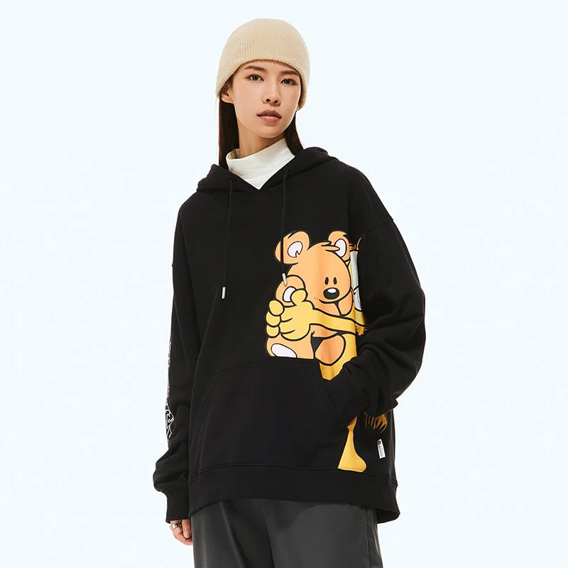 Fun潮牌连帽卫衣套头秋冬款加菲猫情侣上衣百搭休闲外套FGU13702