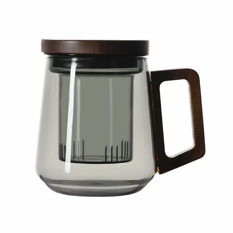 办公三件杯实木把透黑款