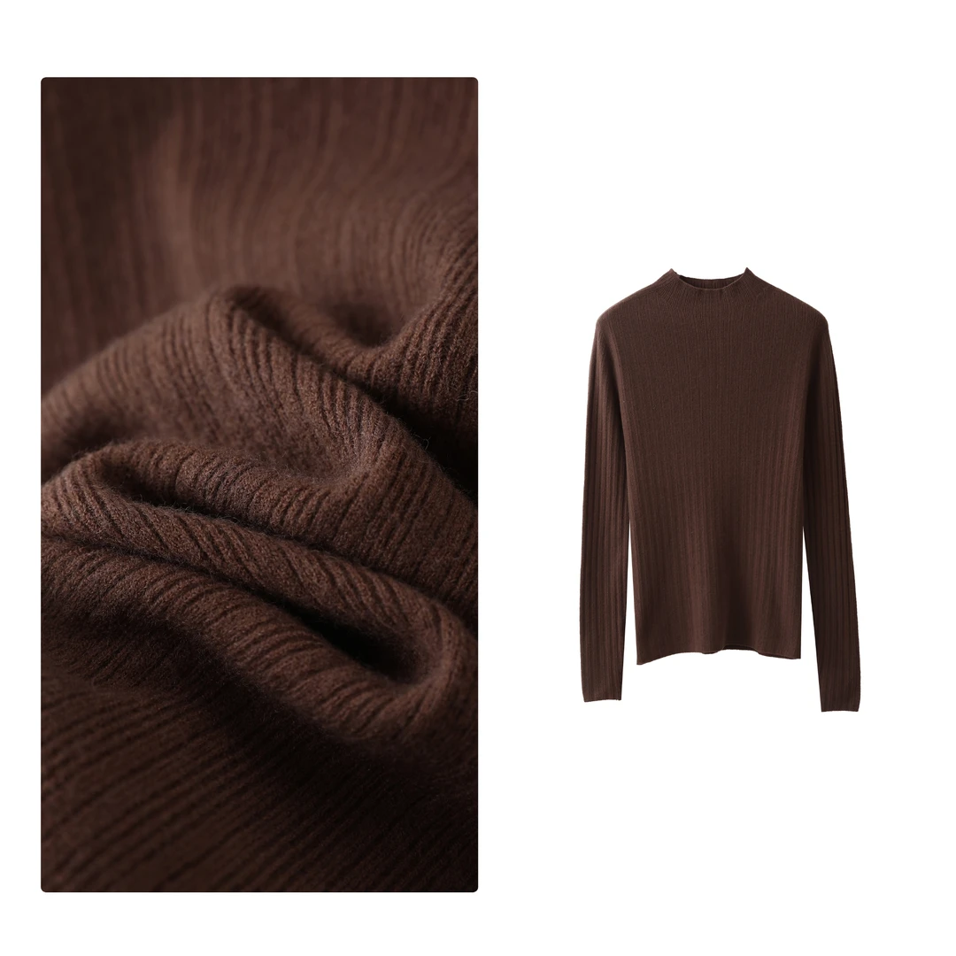 B 门店29&9！可贴身穿的软糯安迪绒/坑条酒瓶领针织打底衫 T4234