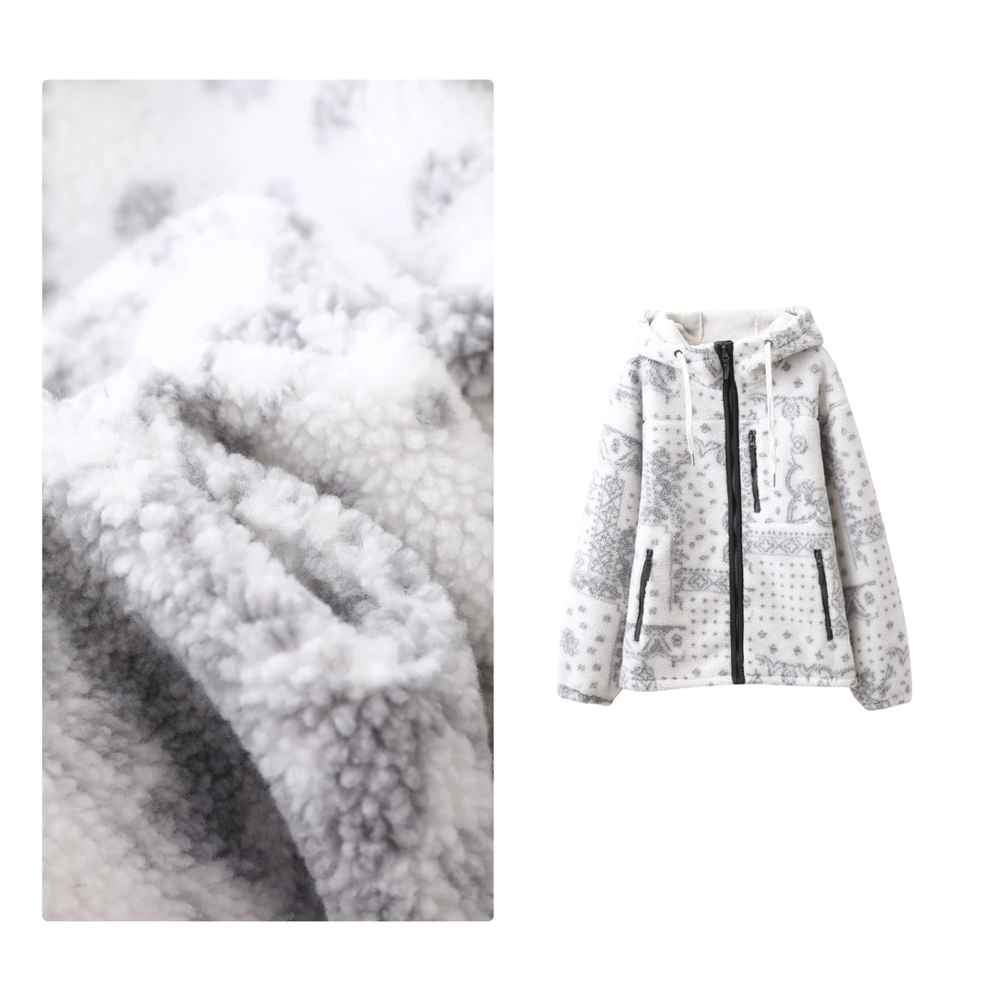 门店6&29！男/女款，户外系列软糯休闲连帽保暖颗粒绒外套女C16134