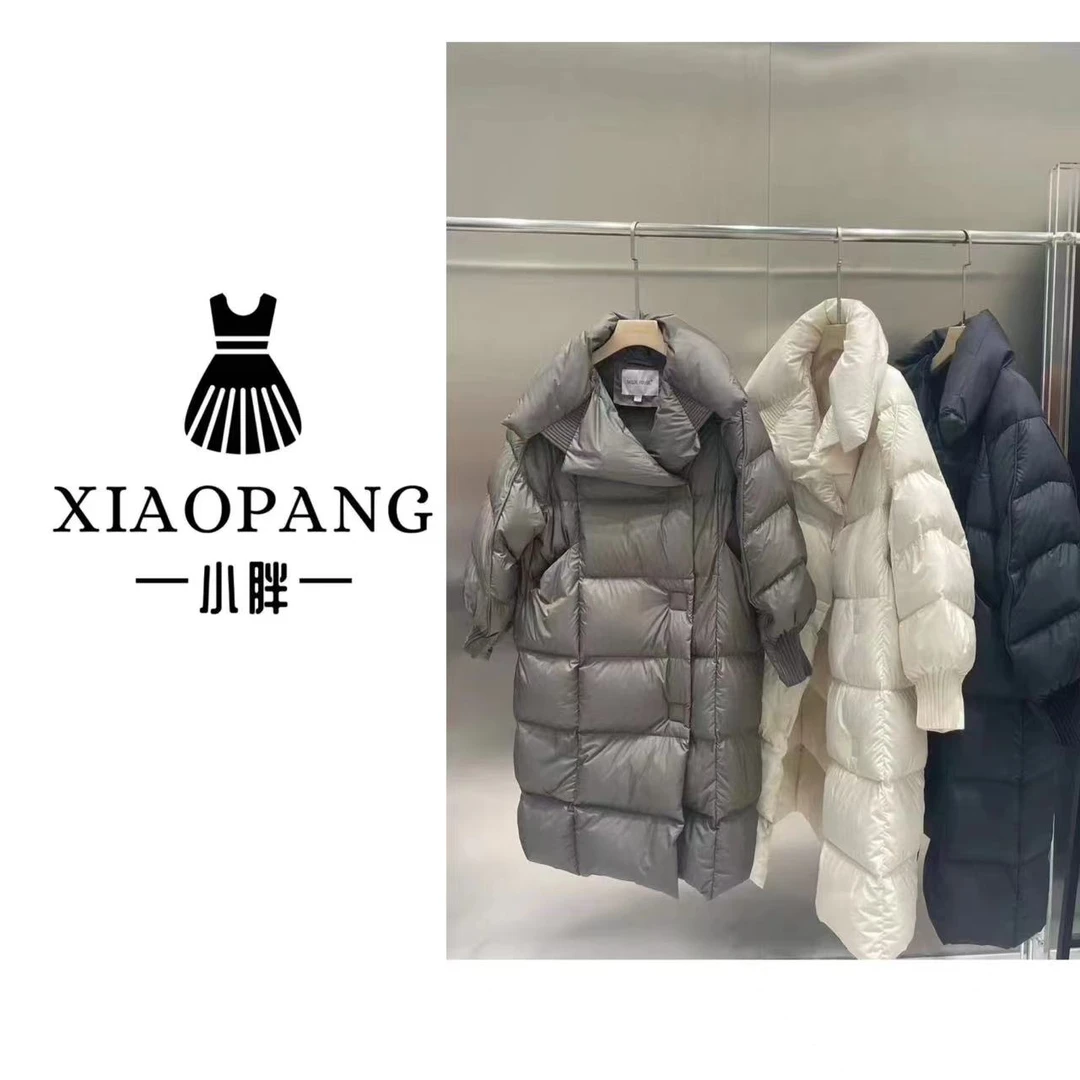 胖家：8819法式长款加厚面包羽绒服