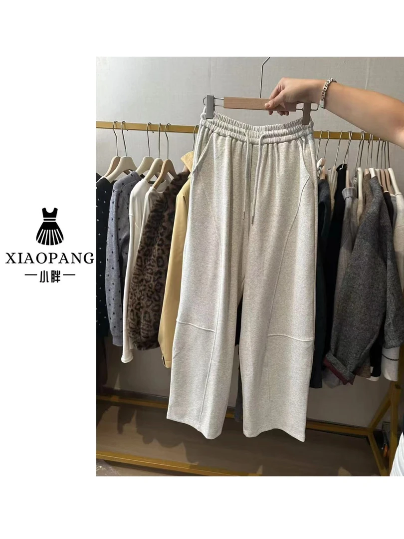 【小胖家】【福福款只出不进】3306秋季新款抽绳松紧腰休闲裤