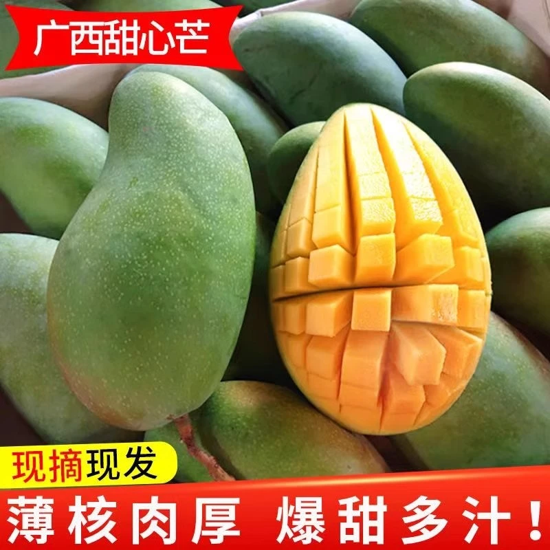 广西百色金煌芒新鲜青皮中大果王整箱包邮产地直发应季甜心芒果