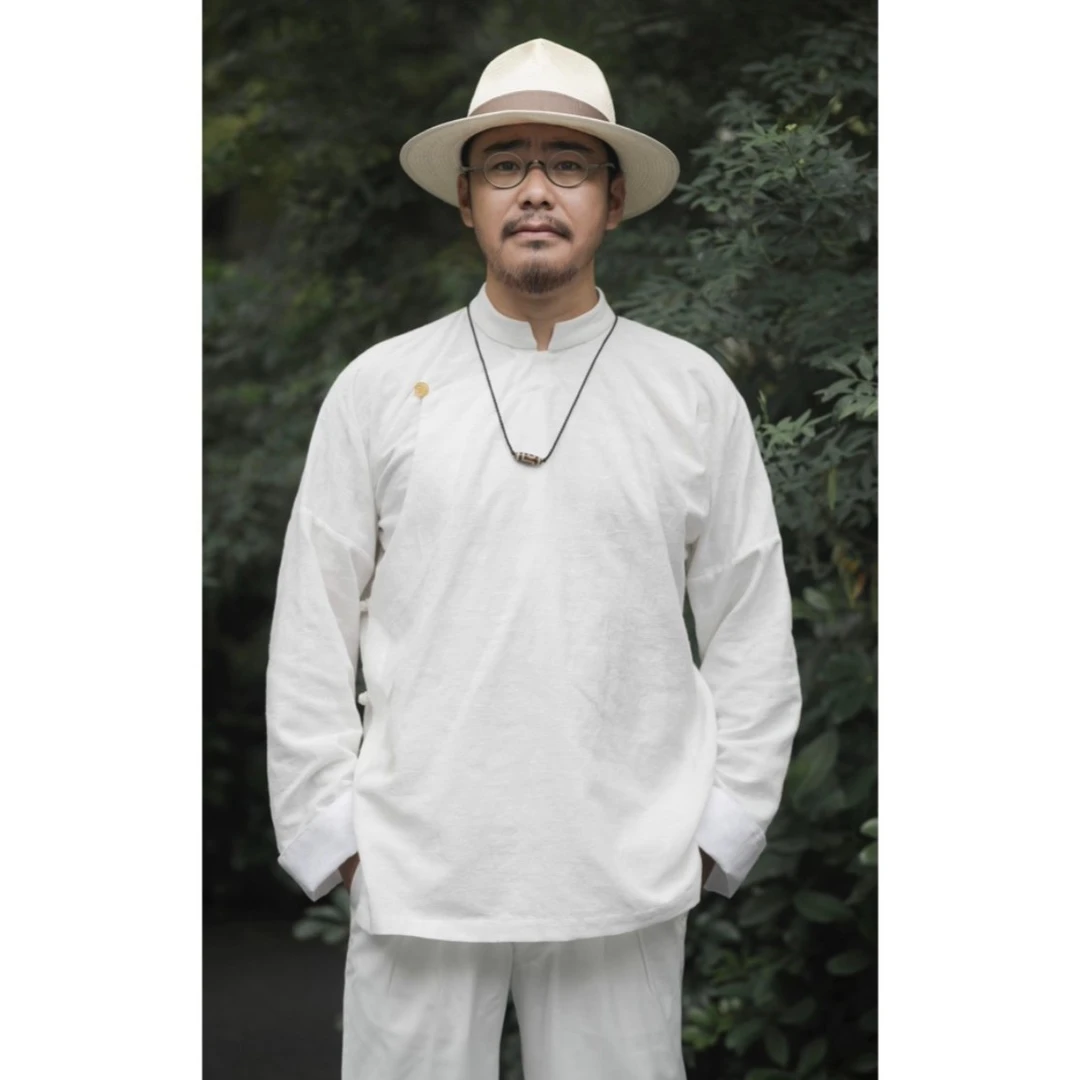 【传统藏式】喜马拉雅风格新设计衬衫（白）男女同款