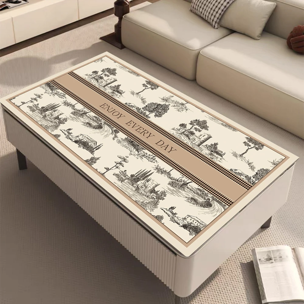 轻奢高级感茶几桌布防水防油防烫免洗桌面垫学生学习书桌垫餐桌垫